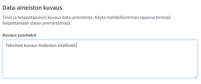 Kirjoita tiivis ja helppotajuinen kuvaus data-aineistosta.