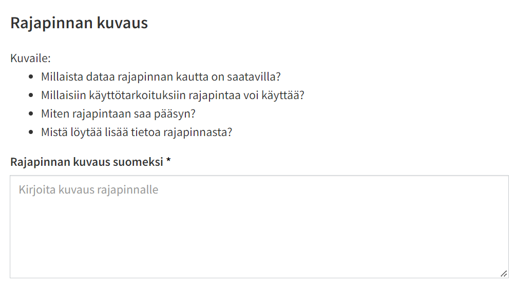 Kuvaile rajapinta monipuolisesti.